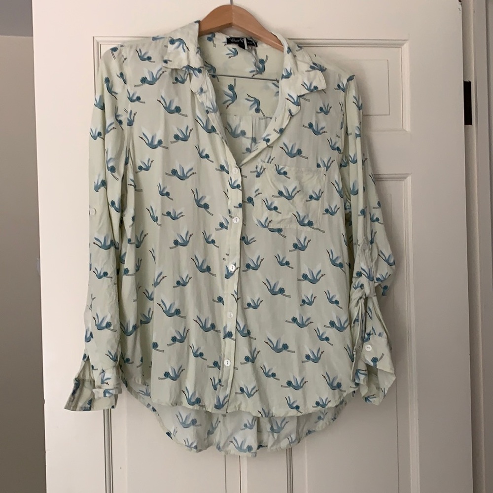 Cute crane button up shirt